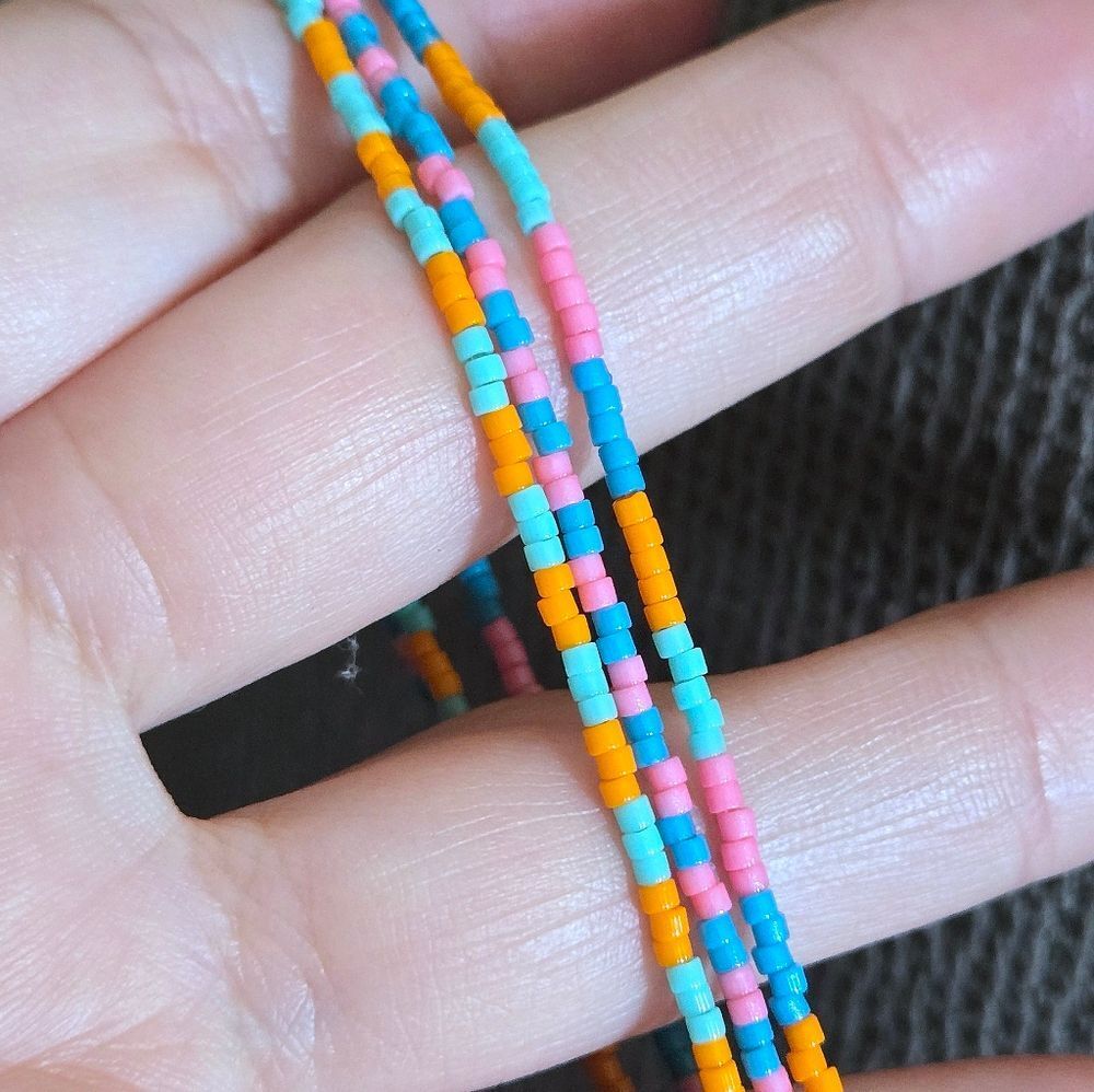 Gorjana "Gigi Stripe" Glass🪟 Bead Stretch Bracelet Trio3️⃣ (MIAMI) - NWT - Picture 11 of 16